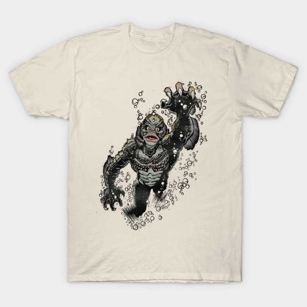 Creature from the Black Lagoon T-Shirt by Little Bad Wren 